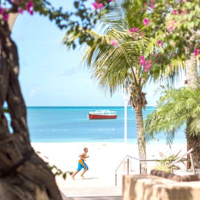 running on the beach